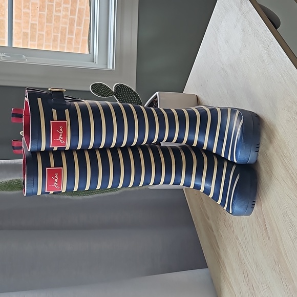 JOULES Striped Rubber Wellies - Picture 2 of 11